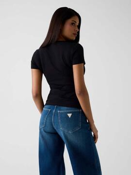 CAMISETA SCRIPT TEE NEGRA CON LOGOTIPO EN RELIEVE EFECTO CRI