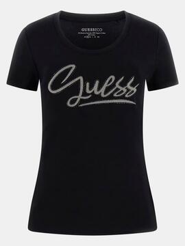 CAMISETA SCRIPT TEE NEGRA CON LOGOTIPO EN RELIEVE EFECTO CRI