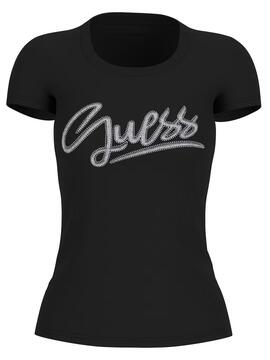 CAMISETA SCRIPT TEE NEGRA CON LOGOTIPO EN RELIEVE EFECTO CRI