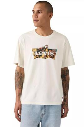 CAMISETA LEVI’S® RELAXED FIT COWBOY BATWING FILL EGRET