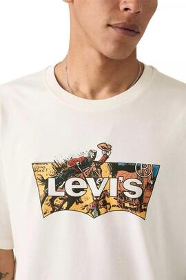 CAMISETA LEVI’S® RELAXED FIT COWBOY BATWING FILL EGRET