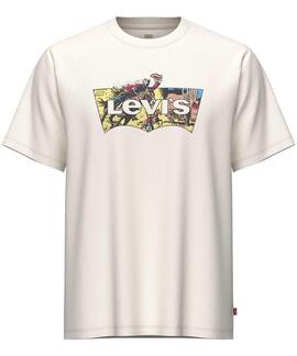 CAMISETA LEVI’S® RELAXED FIT COWBOY BATWING FILL EGRET