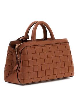 BOLSO SANDY SATCHEL TRENZADA MARRÓN CARAMELO