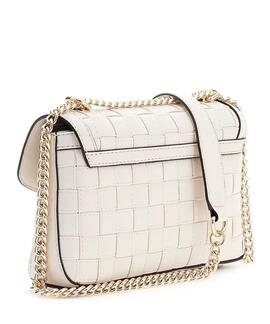 BANDOLERA SANDY SATCHEL TRENZADA COLOR CREMA