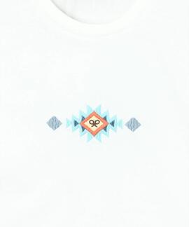 CAMISETA WOMAN BORDADOS IKAT BLANCA