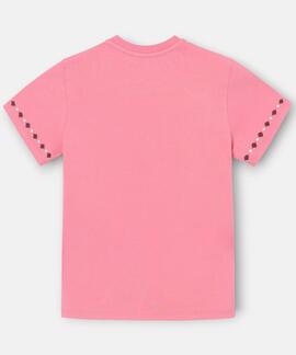 CAMISETA WOMAN BORDADOS IKAT ROSA