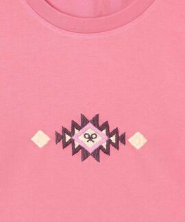 CAMISETA WOMAN BORDADOS IKAT ROSA