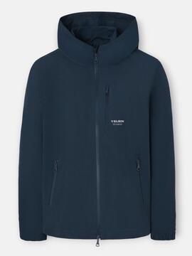 CORTAVIENTOS TÉCNICO CON CAPUCHA AZUL MARINO