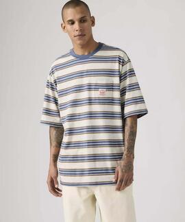 CAMISETA LEVI'S® WORKWEAR TEE THE CASPIAN STRIPE WHITE SAND