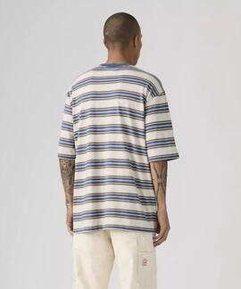 CAMISETA LEVI'S® WORKWEAR TEE THE CASPIAN STRIPE WHITE SAND