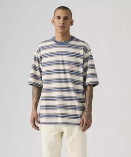 CAMISETA LEVI'S® WORKWEAR TEE THE CASPIAN STRIPE WHITE SAND