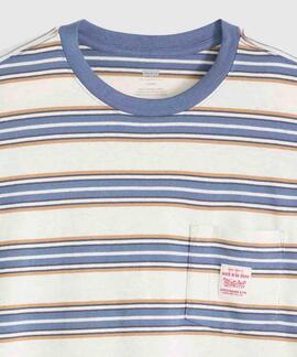 CAMISETA LEVI'S® WORKWEAR TEE THE CASPIAN STRIPE WHITE SAND