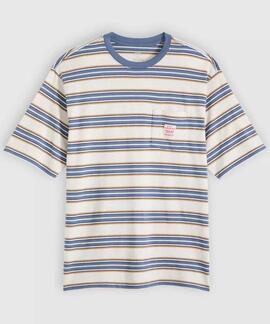 CAMISETA LEVI'S® WORKWEAR TEE THE CASPIAN STRIPE WHITE SAND