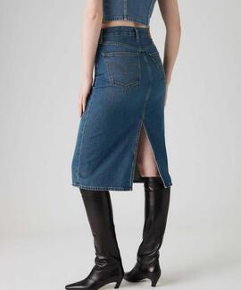 FALDA VAQUERA DE TIRO ALTO CON ABERTURA POSTERIOR REVIEW TIM