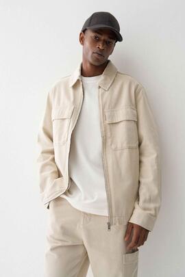 SOBRECAMISA EN DENIM LIGERO COLOR CRUDO