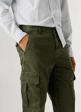 PANTALÓN DE SARGA ELÁSTICA TWILL REGULAR FIT UTILITY CARGO 7