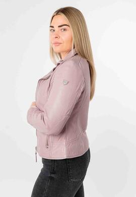 CAZADORA DE PIEL BAJAH WOMEN BIKER ROSA