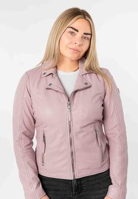 CAZADORA DE PIEL BAJAH WOMEN BIKER ROSA