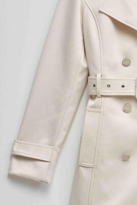 TRENCH COAT SATINADO REGULAR FIT COLOR CRUDO