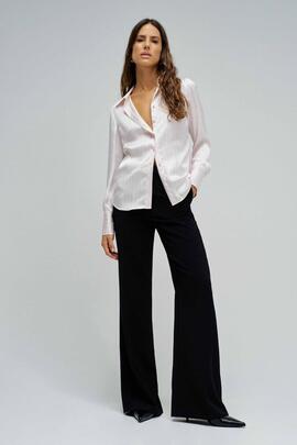 CAMISA SATINADA CON RAYAS REGULAR FIT COLOR ROSA