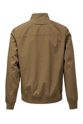 CHAQUETA BOMBER LIGERA COLOR CAMEL CON DETALLE EN CUELLO