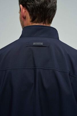 CHAQUETA BOMBER LIGERA COLOR AZUL MARINO CON DETALLE EN EL C