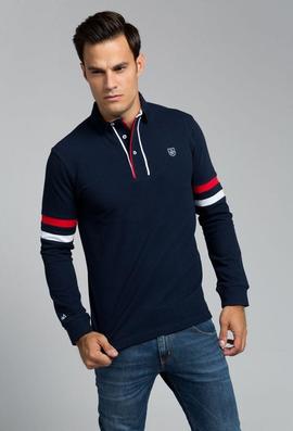 POLO H FRANJA AZUL MARINO