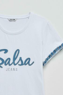 CAMISETA CON BRANDING SLIM FIT COLOR BLANCO CON DE