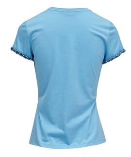 CAMISETA CON BRANDING SLIM FIT COLOR AZUL CON DETA