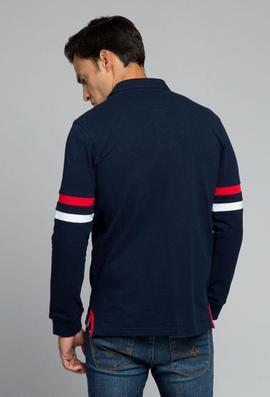 POLO H FRANJA AZUL MARINO