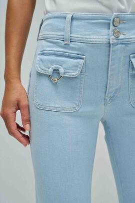 PANTALÓN VAQUERO SECRET BOOTCUT PUSH IN DENIM AZUL