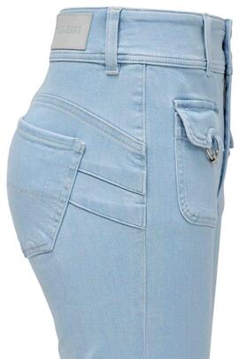 PANTALÓN VAQUERO SECRET BOOTCUT PUSH IN DENIM AZUL