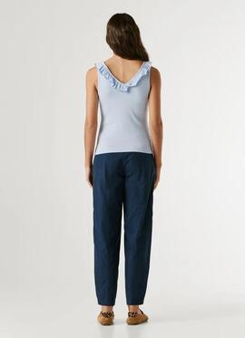 TOP CANALÉ MILLIE SLIM FIT CUELLO PICO CON VOLANTES 502 OXFO