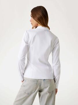 CAMISA CATE SLIM FIT POPELINA ELÁSTICA PURE WHITE