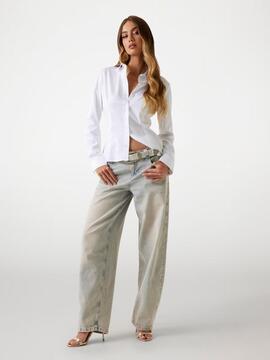 CAMISA CATE SLIM FIT POPELINA ELÁSTICA PURE WHITE