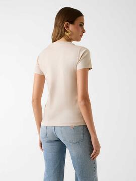 CAMISETA CON LOGO BORDADO WARM SLATE BEIGE