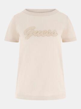 CAMISETA CON LOGO BORDADO WARM SLATE BEIGE