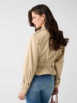 TRENCH CORTO CON CINTURÓN SAFARI TAN BEIGE