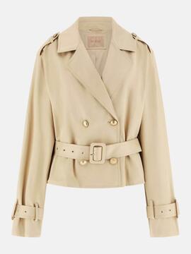 TRENCH CORTO CON CINTURÓN SAFARI TAN BEIGE