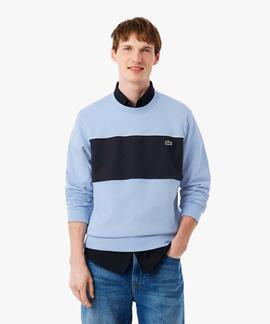 SUDADERA DE FELPA CON BLOQUES DE COLOR AZUL Y NEGRO