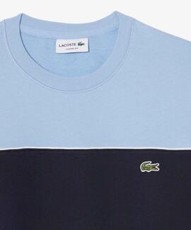 SUDADERA DE FELPA CON BLOQUES DE COLOR AZUL Y NEGRO