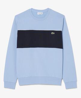 SUDADERA DE FELPA CON BLOQUES DE COLOR AZUL Y NEGRO
