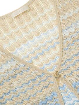 CHAQUETA DE PUNTO ROSALYN LIGHT BLUE AND BEIGE