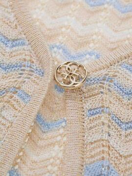 CHAQUETA DE PUNTO ROSALYN LIGHT BLUE AND BEIGE