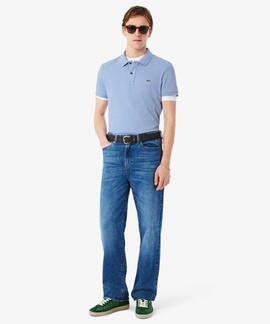 POLO LACOSTE SLIM FIT AEY AZUL CLARO