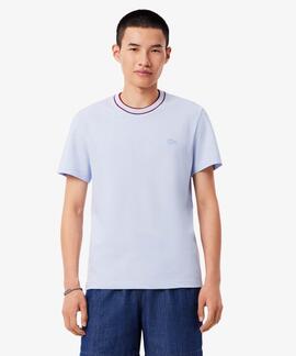 CAMISETA DE PIQUÉ ELÁSTICO REGULAR FIT CON CUELLO A RAYAS CO