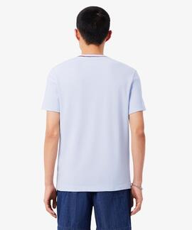 CAMISETA DE PIQUÉ ELÁSTICO REGULAR FIT CON CUELLO A RAYAS CO