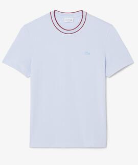 CAMISETA DE PIQUÉ ELÁSTICO REGULAR FIT CON CUELLO A RAYAS CO