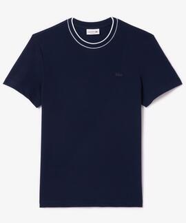 CAMISETA DE PIQUÉ ELÁSTICO REGULAR FIT CON CUELLO A RAYAS CO