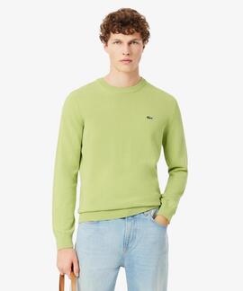 JERSEY LACOSTE REGULAR FIT CUELLO REDONDO ALGODÓN MONOCOLOR